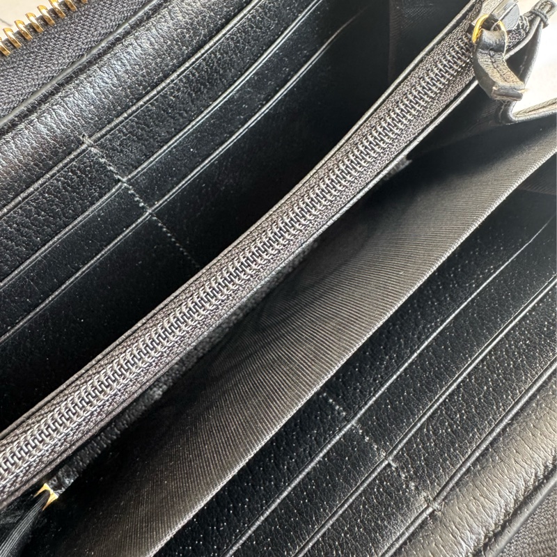 Gucci黑皮革紅綠織帶ㄇ拉長夾 中性款🤩-17