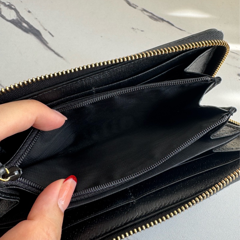 Gucci黑皮革紅綠織帶ㄇ拉長夾 中性款🤩-19