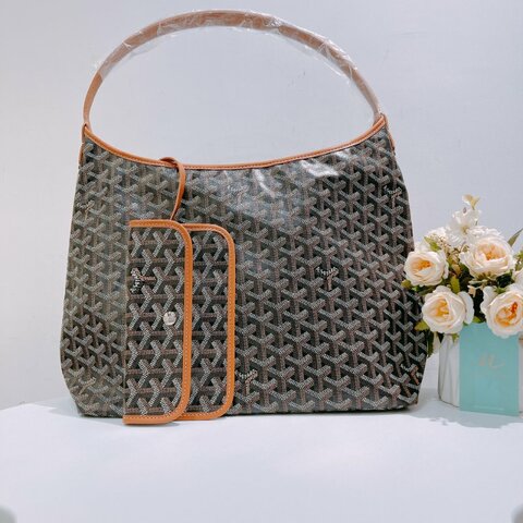 TW4730  Goyard 戈雅 托特包 PM Size 棕色帆布包 size Boheme Hobo Bag Brown