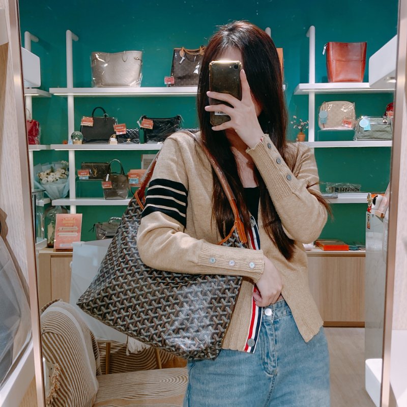 TW4730  Goyard 戈雅 托特包 PM Size 棕色帆布包 size Boheme Hobo Bag Brown-14