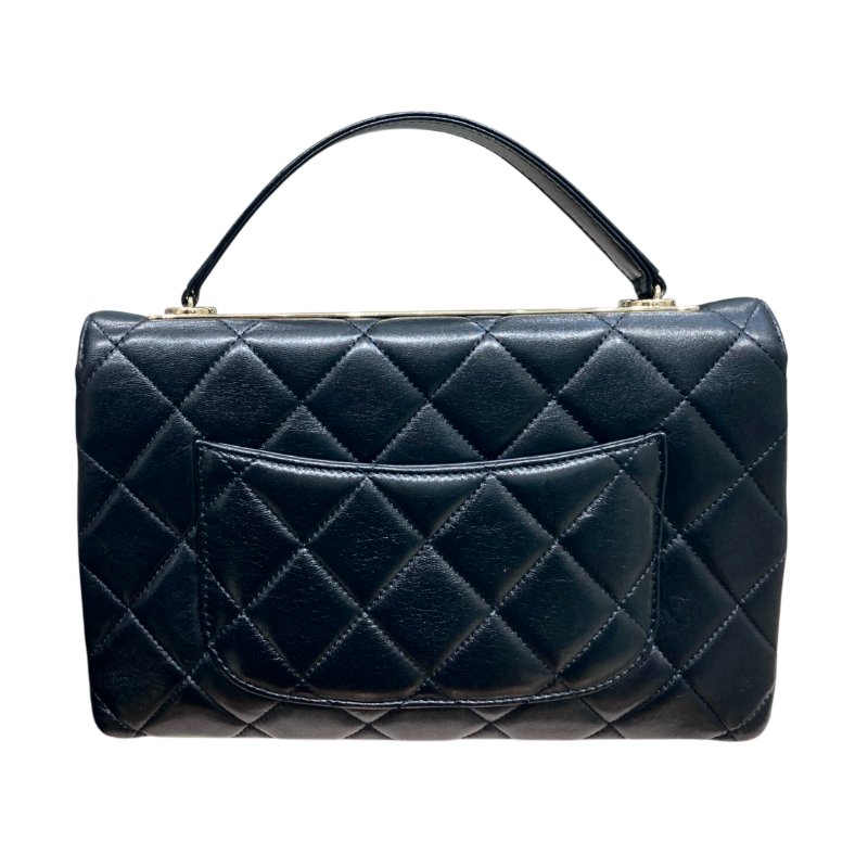 CHANEL 香奈兒 TRENDY CC FLAP BAG 肩背翻蓋包 黑色 山羊皮 淺金扣-1