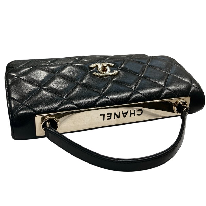 CHANEL 香奈兒 TRENDY CC FLAP BAG 肩背翻蓋包 黑色 山羊皮 淺金扣-4