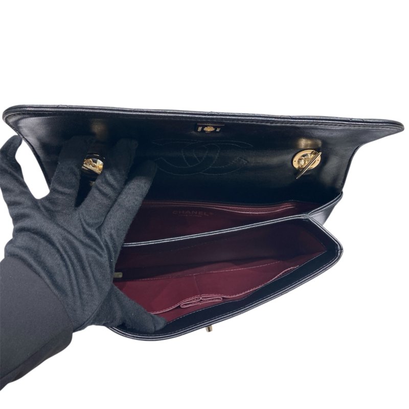 CHANEL 香奈兒 TRENDY CC FLAP BAG 肩背翻蓋包 黑色 山羊皮 淺金扣-10