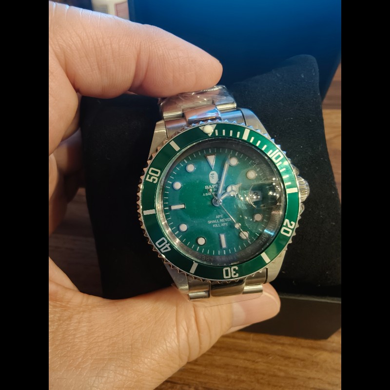 特價出清,法國帶回bape綠水鬼絕版錶,全新品-1