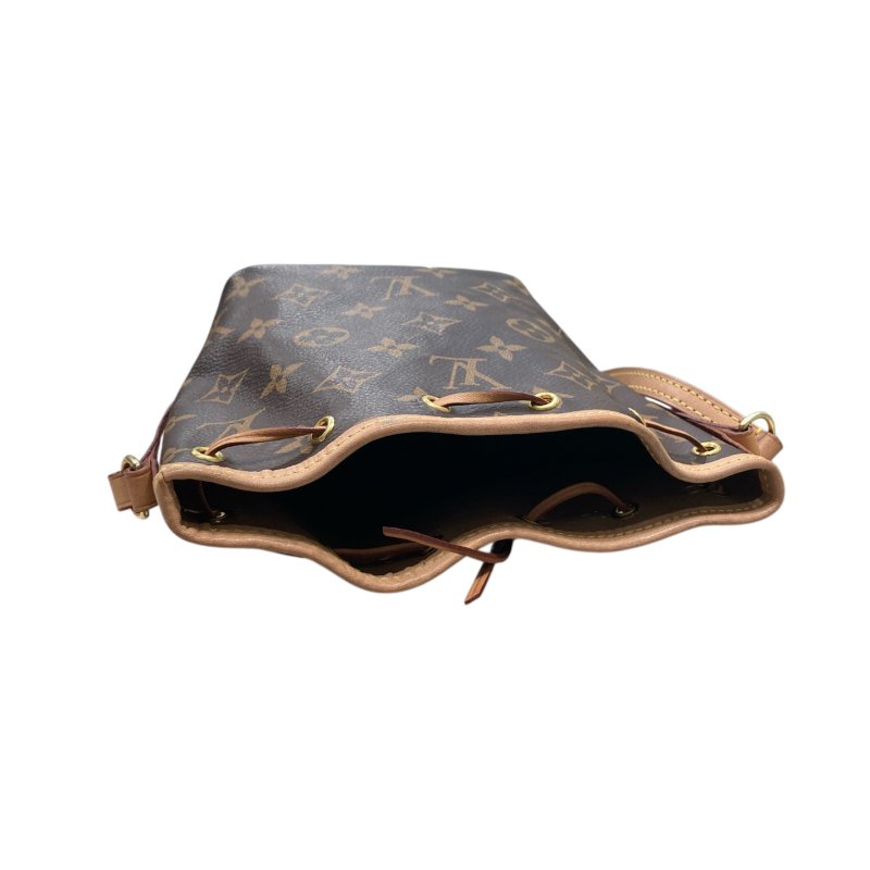 LOUIS VUITTON 路易威登 NANO NOÉ MINI 迷你老花束口水桶包 帆布 咖啡色 金釦-6