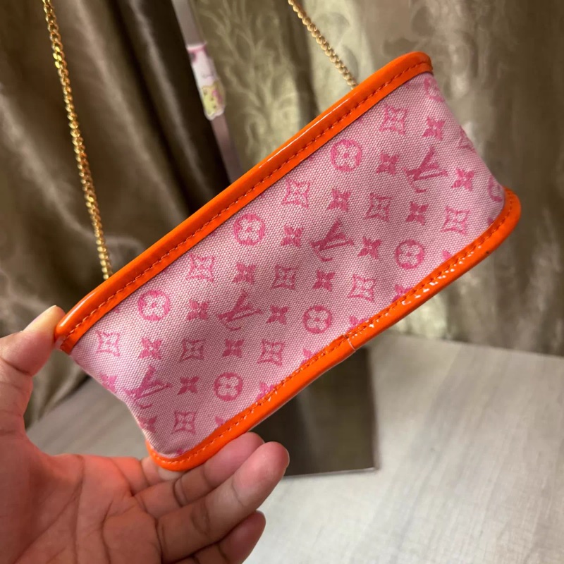 【絕版極稀有❗️全網最便宜】LV 粉色丹寧老花帆布包|絕版小法棍-7