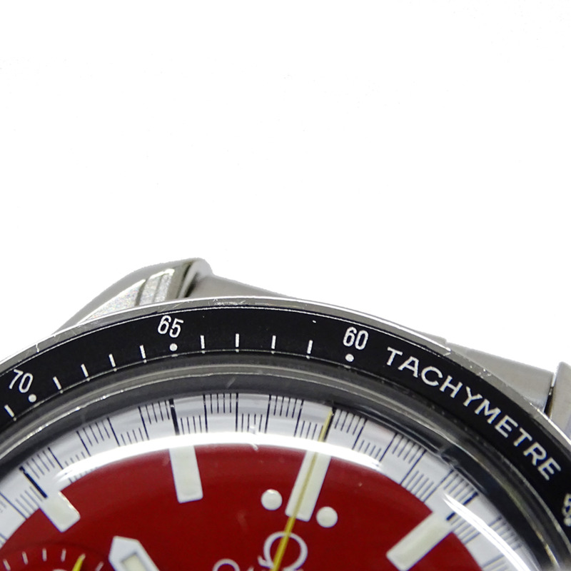 歐米茄超霸系列賽車邁克爾·舒馬赫3510.61男士計時自動腕錶，精鋼錶殼，銀色和紅色拋光飾面-10