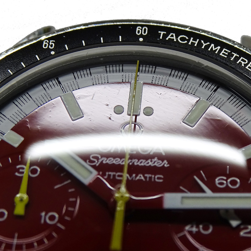 歐米茄超霸系列賽車邁克爾·舒馬赫3510.61男士計時自動腕錶，精鋼錶殼，銀色和紅色拋光飾面-13