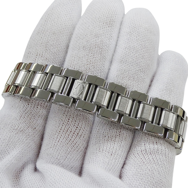 卡地亞 Must 21 Vantianne SM 女士石英腕錶，不鏽鋼材質，型號 W10109T2，拋光銀色-5