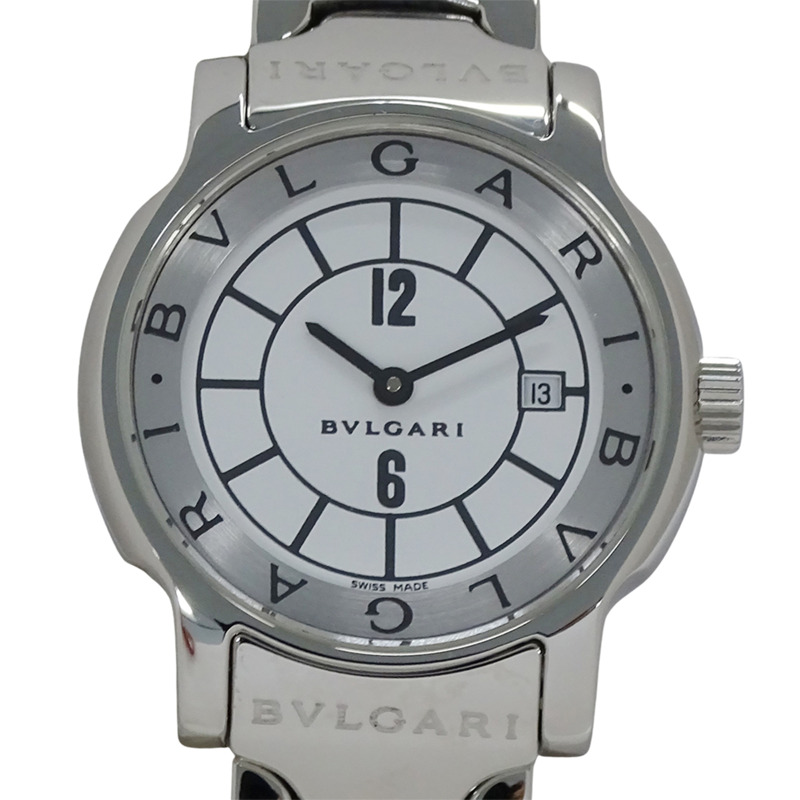 寶格麗 Solotempo 女士腕錶，附日期顯示，石英機芯，不鏽鋼錶殼，型號 ST29S，銀/白色，拋光處理-1