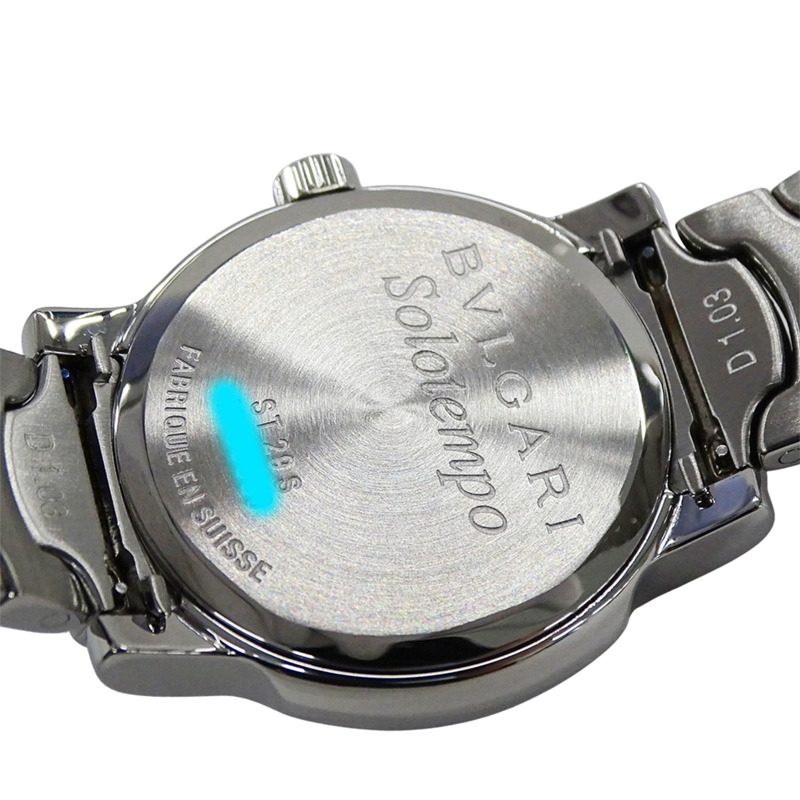 寶格麗 Solotempo 女士腕錶，附日期顯示，石英機芯，不鏽鋼錶殼，型號 ST29S，銀/白色，拋光處理-7