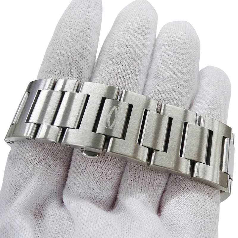 卡地亞 Pasha Seatimer 男士腕錶,附日期顯示,自動上鍊,不鏽鋼材質,型號 W31077M7,銀色/黑色,拋光處理-4