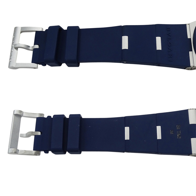 寶格麗 (Bvlgari) 男士自動機械腕錶,鋁製錶殼,GMT兩地時功能,日期顯示,AT橡膠錶帶,BB40ATGMT,圓形錶盤,已保養-3