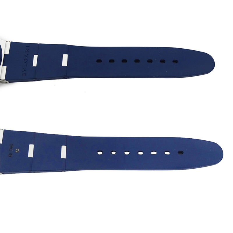 寶格麗 (Bvlgari) 男士自動機械腕錶,鋁製錶殼,GMT兩地時功能,日期顯示,AT橡膠錶帶,BB40ATGMT,圓形錶盤,已保養-4