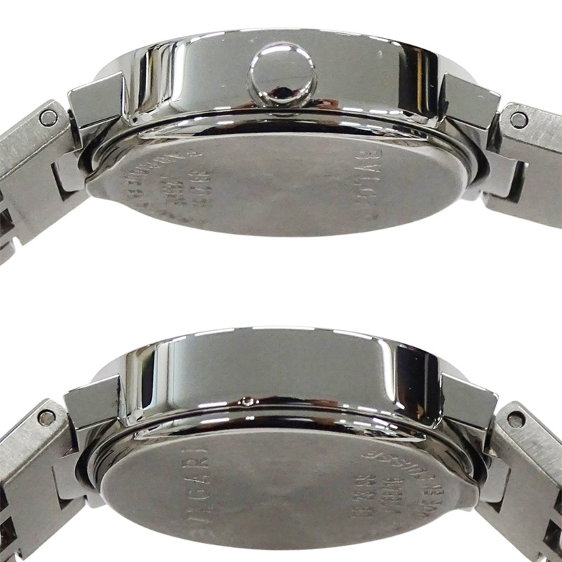 寶格麗女士腕錶，品牌：日期石英QZ不銹鋼SS BB23SS銀色黑色圓形拋光-2