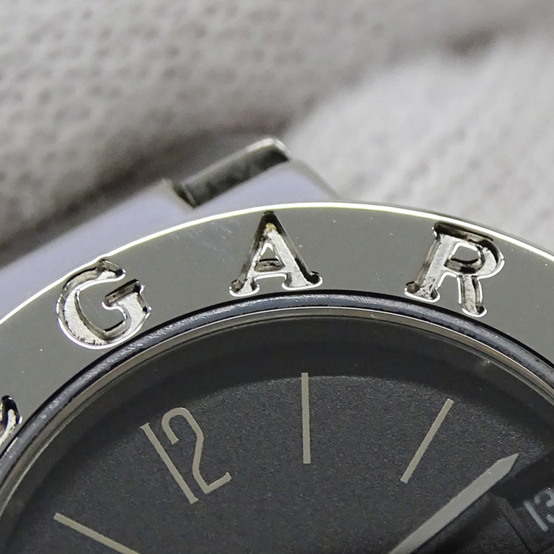 寶格麗女士腕錶，品牌：日期石英QZ不銹鋼SS BB23SS銀色黑色圓形拋光-12