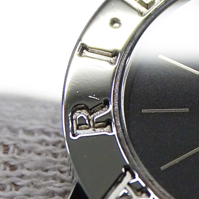 寶格麗女士腕錶，品牌：日期石英QZ不銹鋼SS BB23SS銀色黑色圓形拋光-14