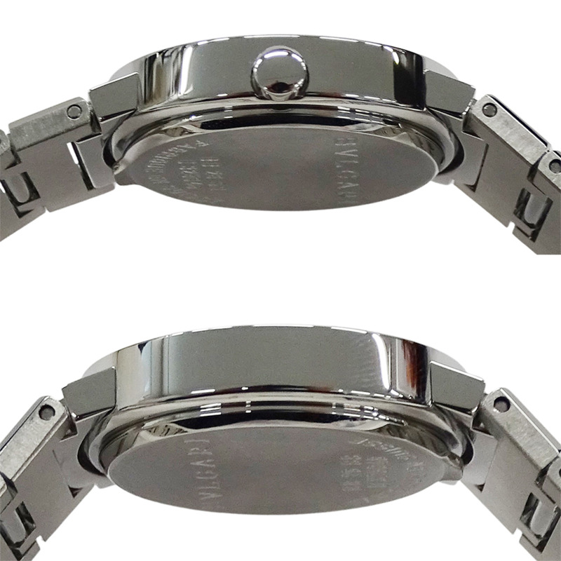 寶格麗女士腕錶，日期顯示，石英QZ機芯，不銹鋼SS BB26SS，銀色/黑色拋光-2