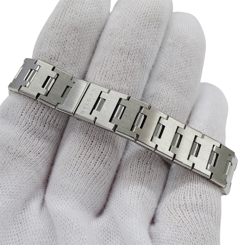 寶格麗女士腕錶，日期顯示，石英QZ機芯，不銹鋼SS BB26SS，銀色/黑色拋光-4