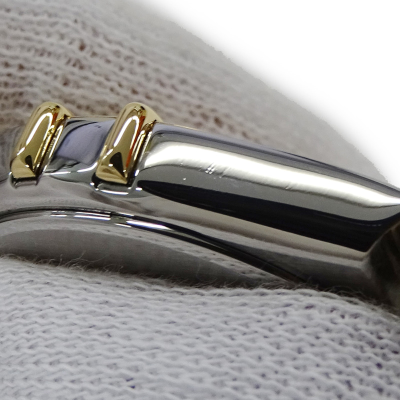 歐米茄星座系列男士腕錶,鑲鑽,日期顯示,石英機芯,QZ不銹鋼,黃金和黃金,全條形錶帶,拋光-12