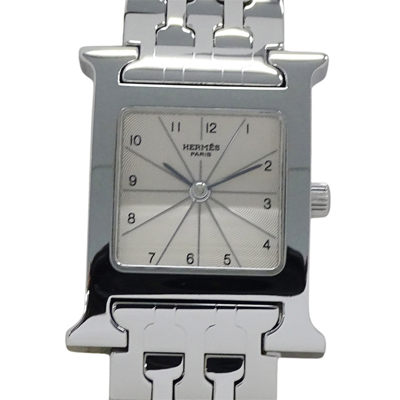 愛馬仕 H 系列女士石英 QZ 腕錶，不鏽鋼 SS HH1.210，銀色象牙拋光-1