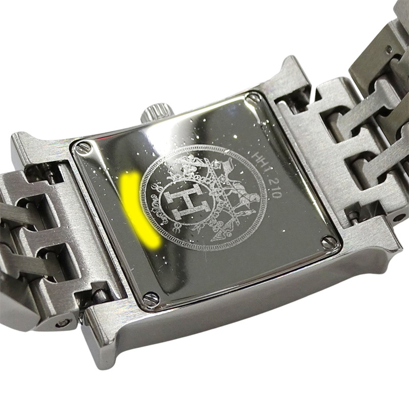 愛馬仕 H 系列女士石英 QZ 腕錶，不鏽鋼 SS HH1.210，銀色象牙拋光-5