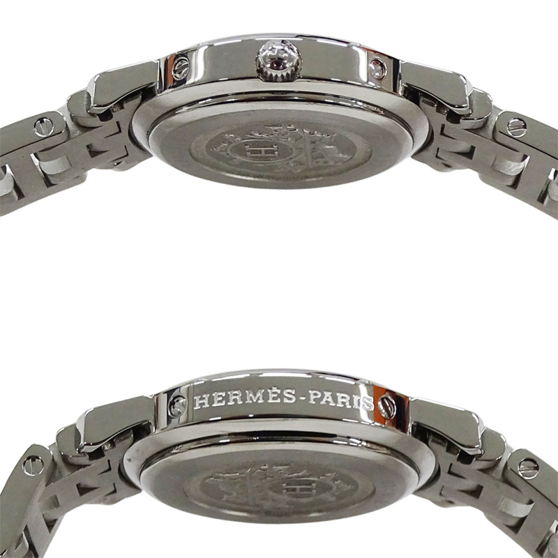 愛馬仕 Clipper Date 女士石英腕錶，不鏽鋼材質，CL4.210，銀/白色，拋光處理-2