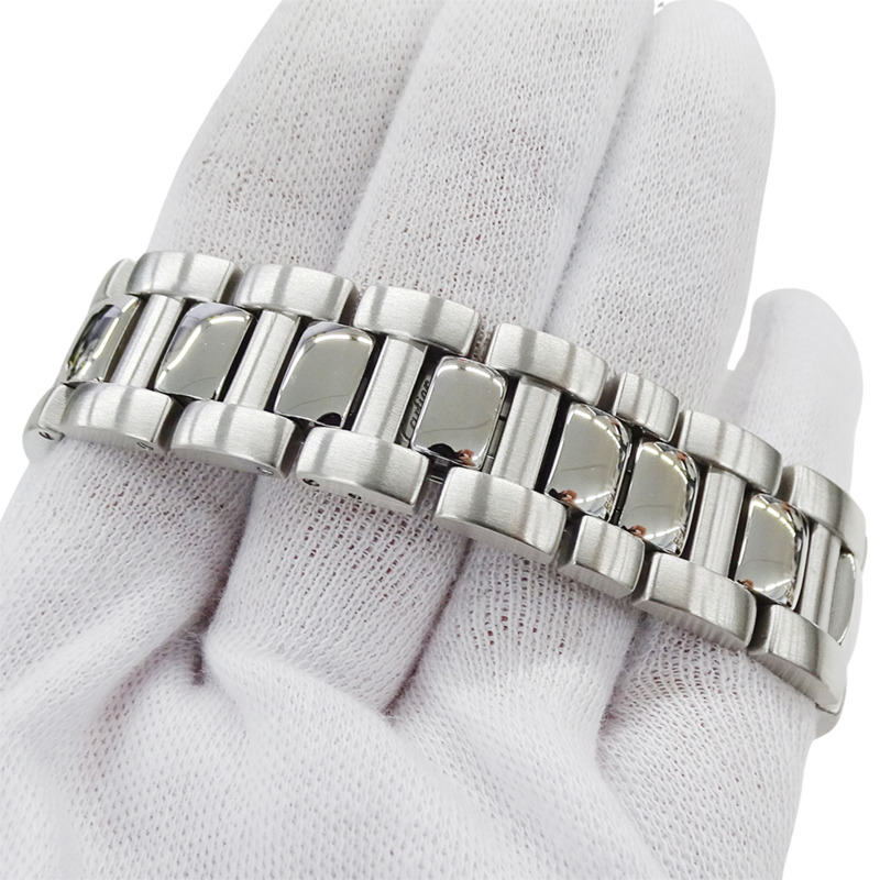 卡地亞 Pasha 男士腕錶,型號 W31037H3,GMT 兩地時,日期顯示,自動上鍊,不鏽鋼材質,銀色錶殼,圓形錶盤,拋光處理-5