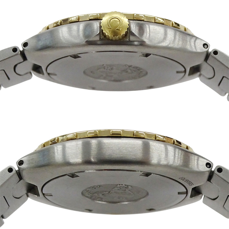 歐米茄海馬系列 2750.50 男士腕錶,品牌專業,200 公尺防水,日期顯示,石英機芯,QZ,不鏽鋼,SS,黃金,YG,組合款,拋光-2