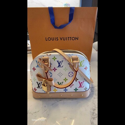 2026芯片款限量 LV x TM 130週年Monogram 村上隆白三彩ALMA BB