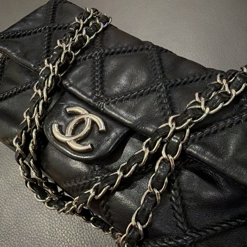 售出💥CHANEL 黑銀CF牛皮season bag®️限量特殊💥它團同售 only one-10