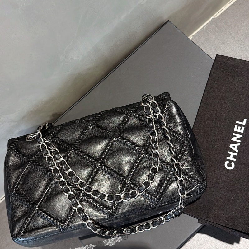 售出💥CHANEL 黑銀CF牛皮season bag®️限量特殊💥它團同售 only one-7