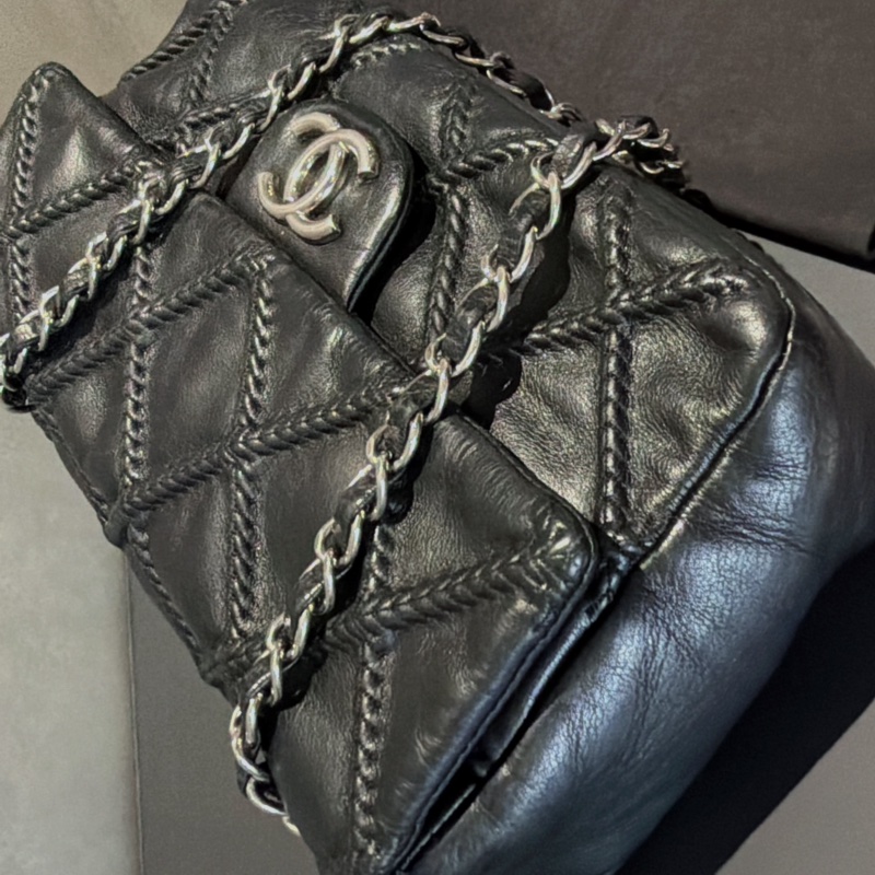 售出💥CHANEL 黑銀CF牛皮season bag®️限量特殊💥它團同售 only one-9