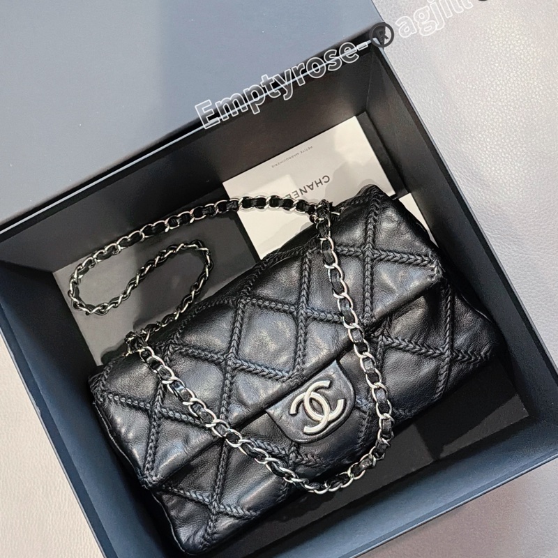 售出💥CHANEL 黑銀CF牛皮season bag®️限量特殊💥它團同售 only one-5