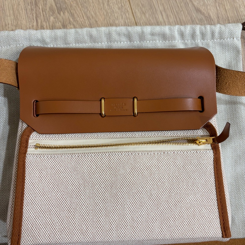 Hermes mini Herbag(金棕金)帆布包-1