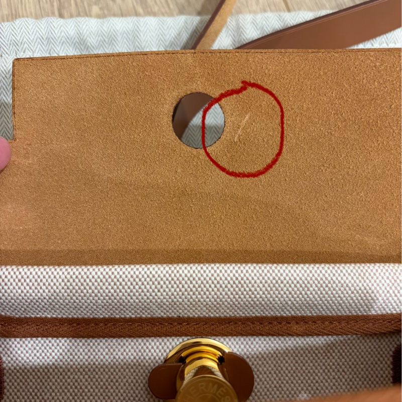 Hermes mini Herbag(金棕金)帆布包-10