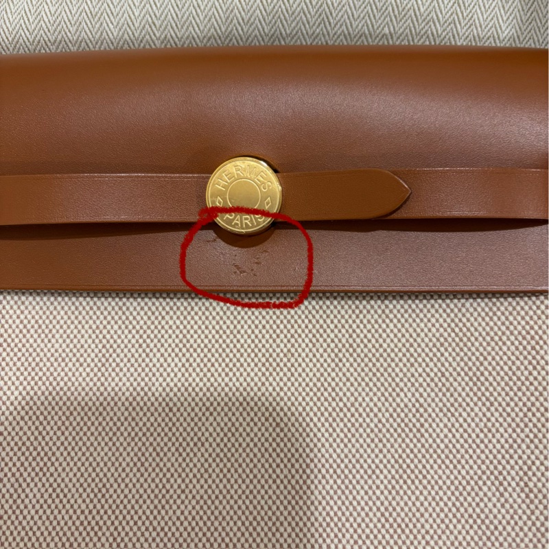 Hermes mini Herbag(金棕金)帆布包-11