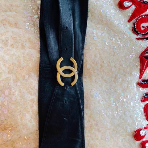 Chanel中古羊皮腰帶75