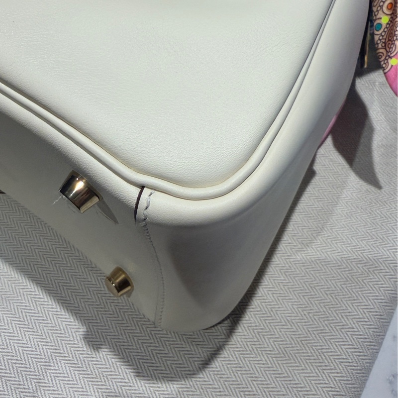 Hermes Lindy 26 奶昔白/檸檬黃 U刻 swift皮-5