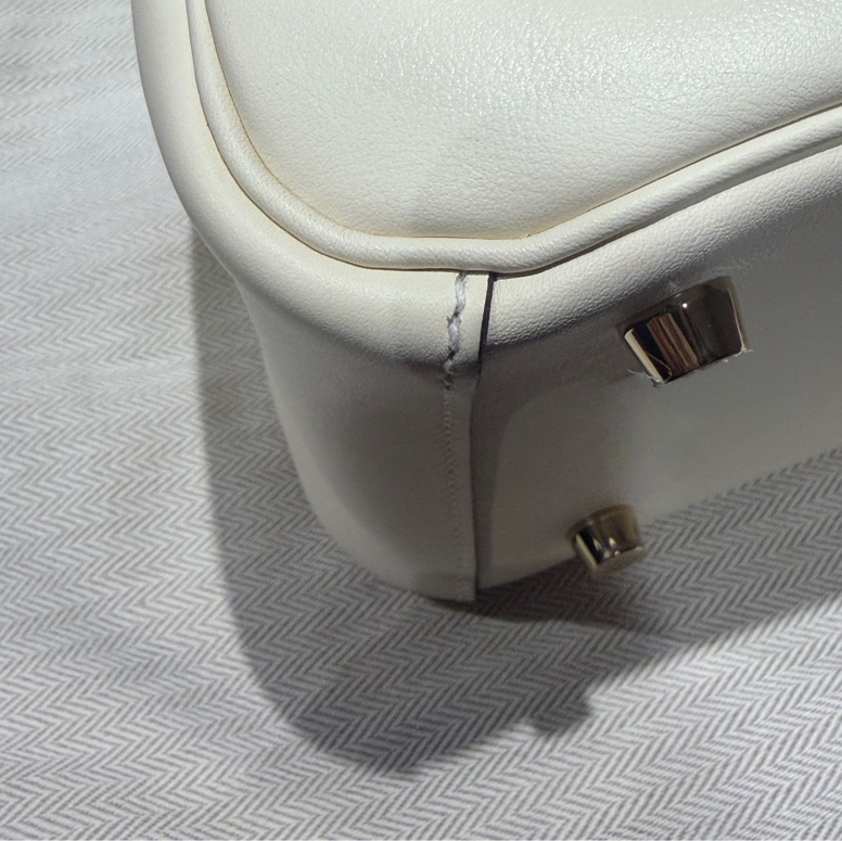 Hermes Lindy 26 奶昔白/檸檬黃 U刻 swift皮-9