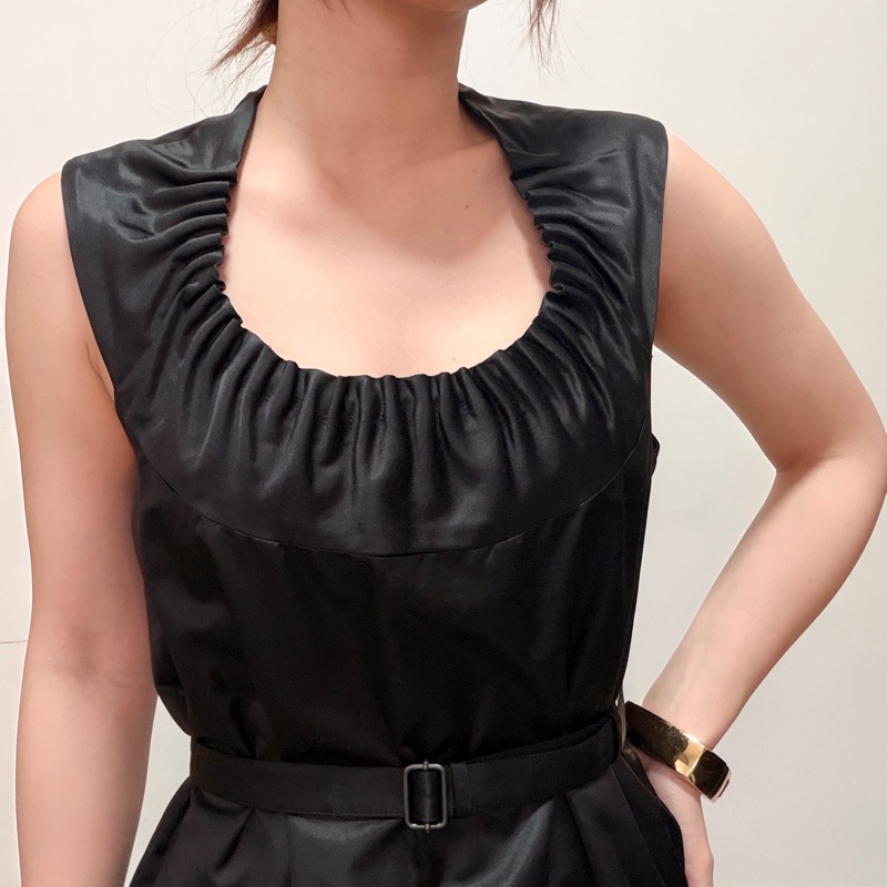 Bottega Veneta BV IT40 黑色絲質連衣裙 洋裝 晚宴禮服 中長裙 意大利製-1