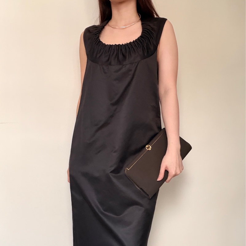 Bottega Veneta BV IT40 黑色絲質連衣裙 洋裝 晚宴禮服 中長裙 意大利製-2