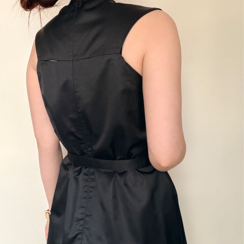 Bottega Veneta BV IT40 黑色絲質連衣裙 洋裝 晚宴禮服 中長裙 意大利製-5