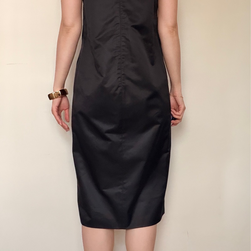 Bottega Veneta BV IT40 黑色絲質連衣裙 洋裝 晚宴禮服 中長裙 意大利製-6