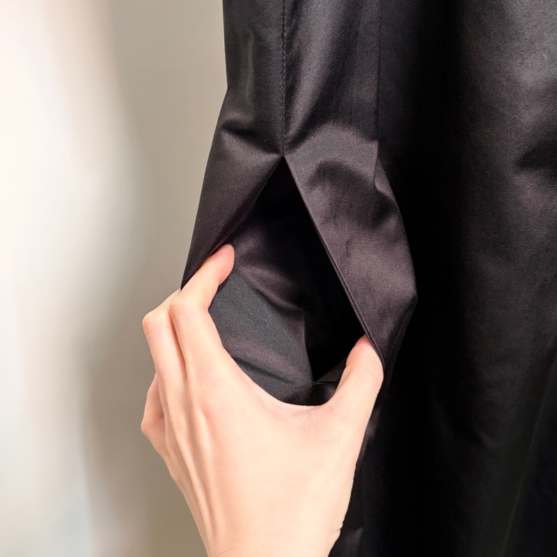 Bottega Veneta BV IT40 黑色絲質連衣裙 洋裝 晚宴禮服 中長裙 意大利製-10