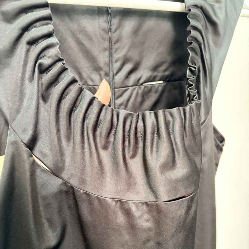 Bottega Veneta BV IT40 黑色絲質連衣裙 洋裝 晚宴禮服 中長裙 意大利製-17