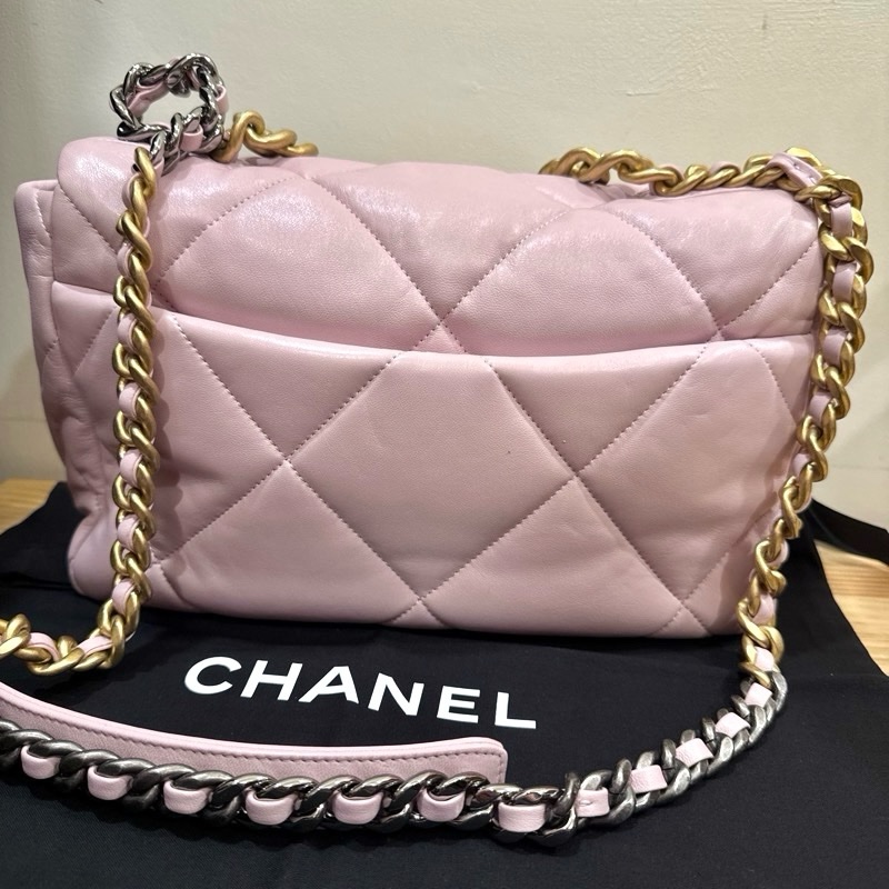 （全配閒置99新）香奈兒Chanel💗浪漫baby粉🌸19包中號30cm-10