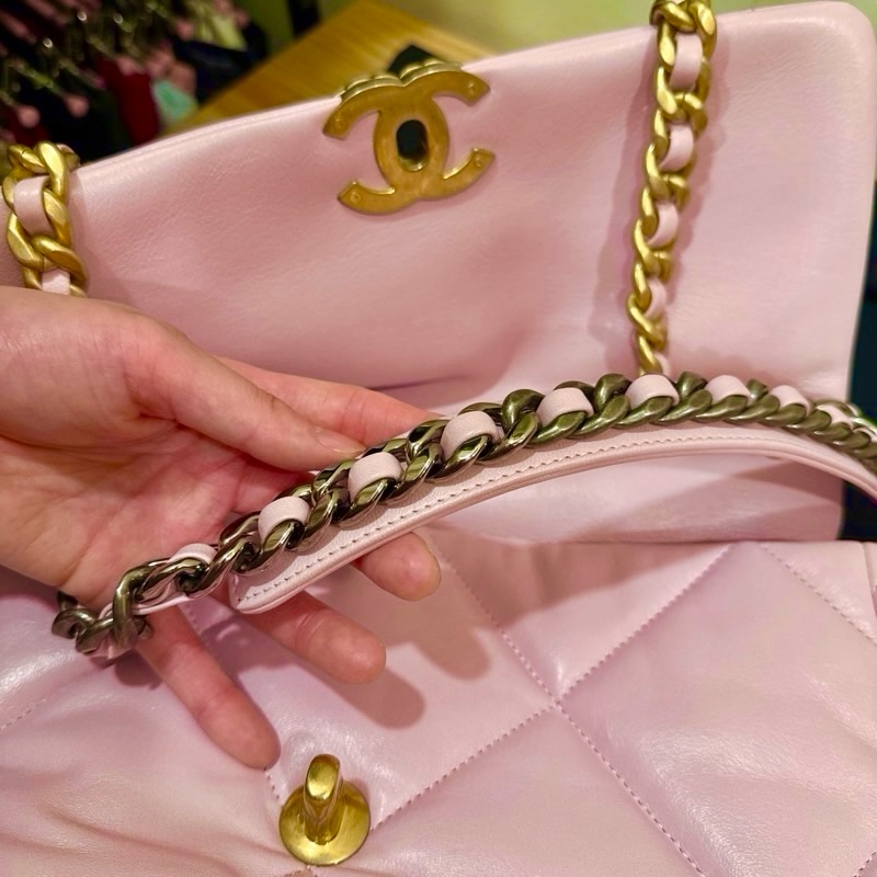 （全配閒置99新）香奈兒Chanel💗浪漫baby粉🌸19包中號30cm-13