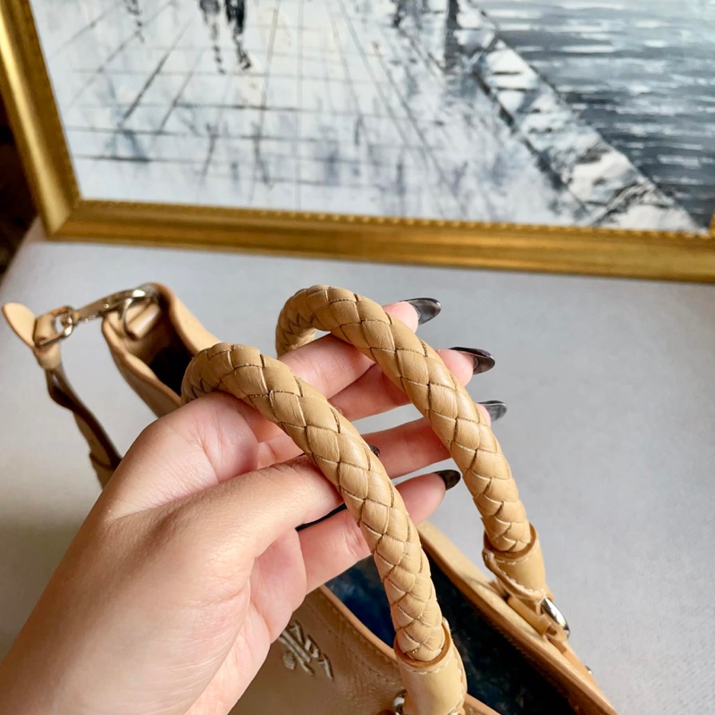 Parda 普拉達 手提肩揹兩用包/工作包/奶茶色/二手美品-2