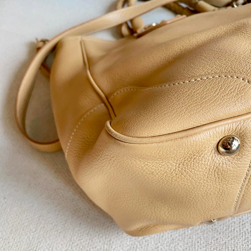 Parda 普拉達 手提肩揹兩用包/工作包/奶茶色/二手美品-10